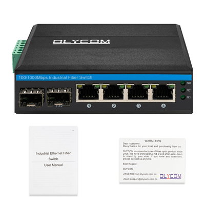 Gigabit Based Industrial Network Switch With 2 SFP Slots Din Rail Type 12V