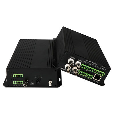 4ch AV Balanced Audio Ethernet Video Media Converter DC5V ST Fiber