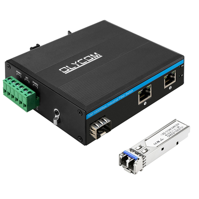 20KM 2 Port Network Industrial Gigabit Fiber Switch With 1 LC Connector Outdoor
