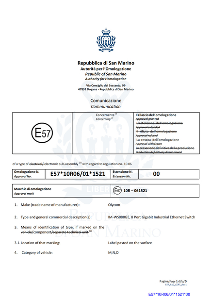 China Shenzhen Olycom Technology Co., Ltd. certification